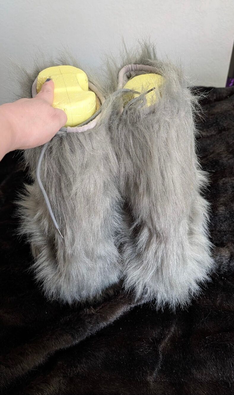 Grey  Boots kitty cat  LARP  Cosplay Shoes Fantasy Monster Halloween Costume OS